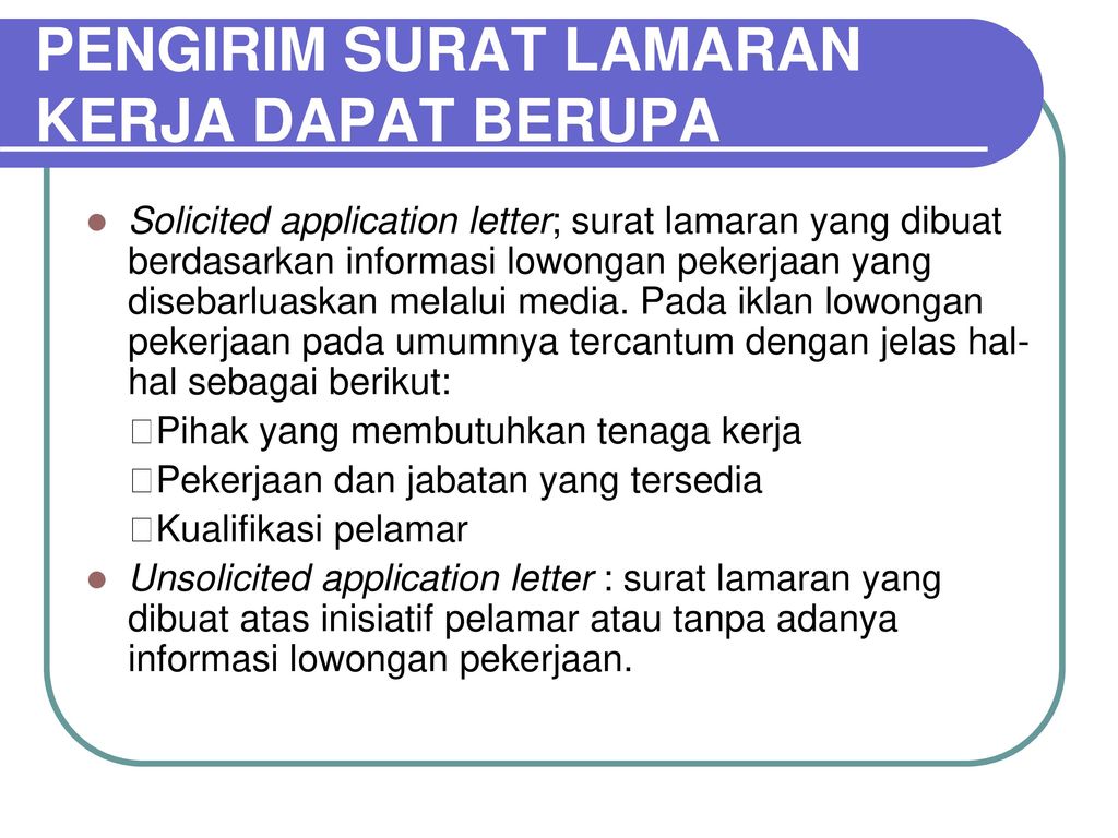 Contoh Surat Unsolicited Letter Pengorganisasian Surat Lamaran Kerja